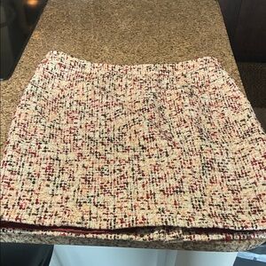 Bar III Red and Cream Tweed Mini Skirt